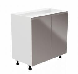 TEMPO KONDELA Alsószekrény, fehér/szürke extra magasfényű, AURORA D80 - mindigbutor