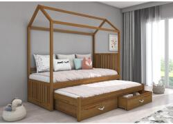 ADRK Jonaszek házikó ágy matraccal 180x80, Tölgyfa - mindigbutor