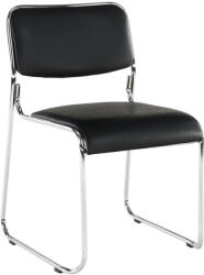 TEMPO KONDELA Szék tárgyalóterembe, fekete textilbőr, BULUT - smartbutor