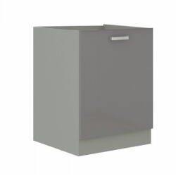 TEMPO KONDELA Alsó szekrény, szürke/szürke extra magasfényű, PRADO 60 D 1F ZB - smartbutor