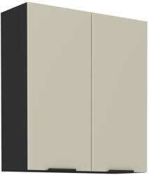 TEMPO KONDELA Felső szekrény, cashmere/fekete, ARAKA 80 G-90 2F - mindigbutor