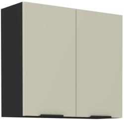 TEMPO KONDELA Felső szekrény, cashmere/fekete, ARAKA 80 G-72 2F - mindigbutor