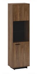 TEMPO KONDELA Vitrin, bolzano tölgy/fekete, jobbos, DELIS A2 - mindigbutor