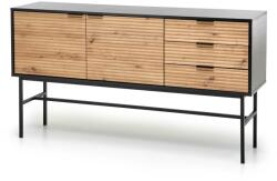 Halmar MURANO KM-1 komód, szín: kézműves tölgy/fekete