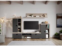 Mobiro Szürke nappali bútor szett tölgyfa padlóval Henry-C04 - mindigbutor