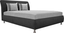 Miló Bútor Agaton klasszikus franciaágy, világosszürke-fekete (180 cm)