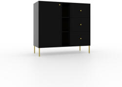 ADRK Tili 1D 3S 3P Komód, Fekete, Fekete - smartbutor