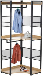 TEMPO KONDELA Sarokállvány polccal, tölgy/fekete, KILOS NEW TYP 5 - smartbutor