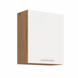 TEMPO KONDELA Felső szekrény, lancelot tölgy / fehér extra magas fényű HG, VEGA 60 G-72 1F - mindigbutor