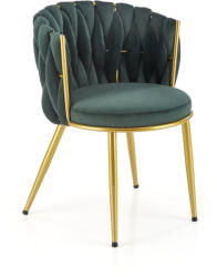 Halmar K517 szék, sötétzöld / arany - smartbutor