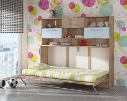 Wipmeble ROGER lenyitható ágy polcos (sonoma-kék)