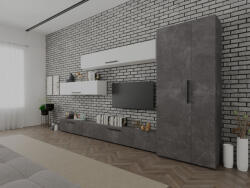 Mobiro Star Nappali Szekrénysor C57- Betonszürke és Fehér színben