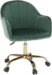 TEMPO KONDELA irodai szék, zöld Velvet szövet/arany, EROL - mindigbutor