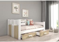 ADRK Parterowa ágy BIBI 180x80, Fehér, Sonoma - mindigbutor