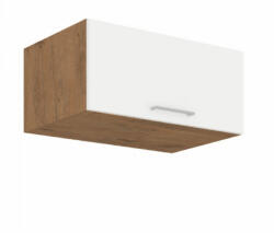 TEMPO KONDELA Felső szekrény, lancelot tölgy / fehér extra magas fényű HG, VEGA 80 NAGU-36 1F - smartbutor