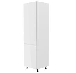 TEMPO KONDELA Hűtő beépítő szekrény, fehér/fehér extra magasfényű, balos, AURORA D60ZL - mindigbutor