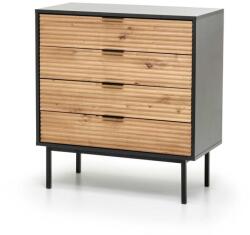 Halmar MURANO KM-2 komód, szín: kézműves tölgy/fekete