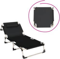 TEMPO KONDELA Kerti nyugágy, fekete/bézs, BOVRY - mindigbutor