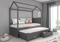 ADRK Jonaszek házikó ágy 180x80, Grafit - smartbutor