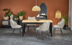 Halmar EDMONDO asztal natúr tölgy / fekete - smartbutor