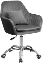 TEMPO KONDELA Irodai fotel, szürke Velvet anyag/króm, KLIAN - smartbutor