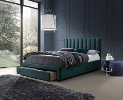 Halmar GRACE 140 ágy, ágyneműtartóval, szín: sötétzöld - smartbutor