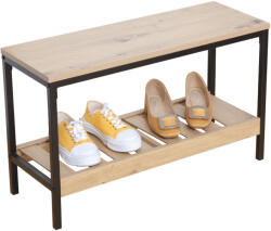 TEMPO KONDELA Cipőtartó, tölgy/fekete, REST - smartbutor