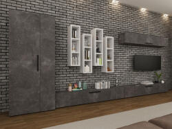 Mobiro Star Nappali Szekrénysor C10- Betonszürke és Fehér színben - smartbutor