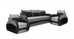 Milo Mara 3+1+1 garnitúra, fekete - szürke