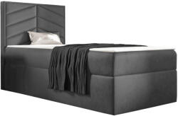 Miló Bútor St7 boxspring ágy, sötétszürke, balos (90 cm)