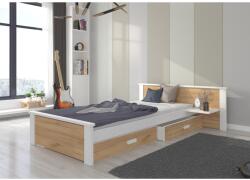 ADRK Ágy ALDEX SHELF 180x80, Fehér, Tölgy arany - mindigbutor