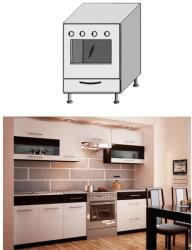 TEMPO KONDELA Alsó szekrény sütőhöz, fehér/wenge, JURA NEW B ZK-60 K1 - mindigbutor