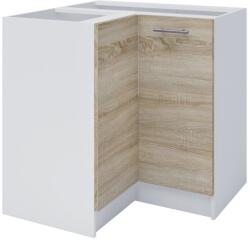 TEMPO KONDELA alsó sarokszekrény, tölgy sonoma/fehér, FABIANA S - 90N - mindigbutor