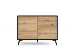 WIPMEB Pearl PE06 komód 104 2D fekete - tölgy - mindigbutor