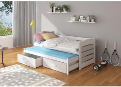 ADRK Ágykeret dupla TIARRO 200x90, Fehér, Grafitszürke - mindigbutor