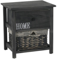 TEMPO KONDELA Komód, 1 kosár, 1 fiók, szürke-barna, DARKIE 1 - smartbutor