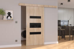 ADRK Fali tolóajtó DESIO 96, Sonoma, Fekete Lacobel