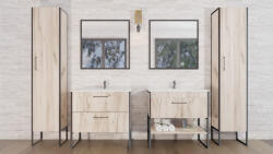 Global TMP IRON fürdőszobai tükör 85 cm - FEKETE keret - szögletes