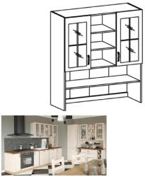 TEMPO KONDELA Kombinált felsőszekrény, fehér/sosna északi, ROYAL K120 - smartbutor