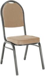 TEMPO KONDELA Szék, egymásba rakható, szövet bézs/keret szürke, JEFF 2 NEW - mindigbutor