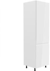 TEMPO KONDELA Hűtő beépítő szekrény, fehér/fehér extra magasfényű, jobbos, AURORA D60ZL - mindigbutor