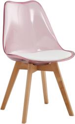 TEMPO KONDELA Szék, átlátszó rózsaszín, akril/ekobőr/bükk, BALI 2 NEW - mindigbutor