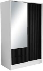 ADRK NOREL 100 tükrös tolószekrény, Fehér, Fekete