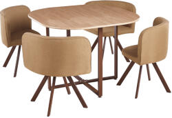 TEMPO KONDELA Étkező szett 1+4, világosbarna/természetes, BEVIS NEW - smartbutor