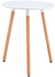 TEMPO KONDELA Étkezőasztal, fehér/bükk, átmérő 60 cm, ELCAN NEW TYP 1 - mindigbutor