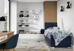 Eltap Rocco 90x200 boxspring ágy sötétkék - smartbutor