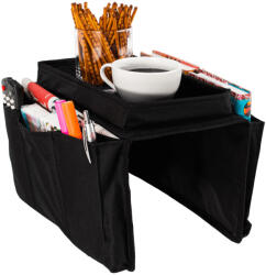 TEMPO KONDELA Kanapé szervező/kartámasz alátét, fekete, IPRES - smartbutor