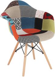 TEMPO KONDELA Fotel, patchwork/bükk, TOBO 4 NEW - mindigbutor