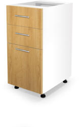 Halmar VENTO D3S-40/82 fiókos alsó szekrény, szín: méz tölgy/fehér - smartbutor