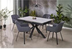 Halmar PLATAN bővíthető étkezőasztal, téglalap alakú, szín: fehér márvány/fekete